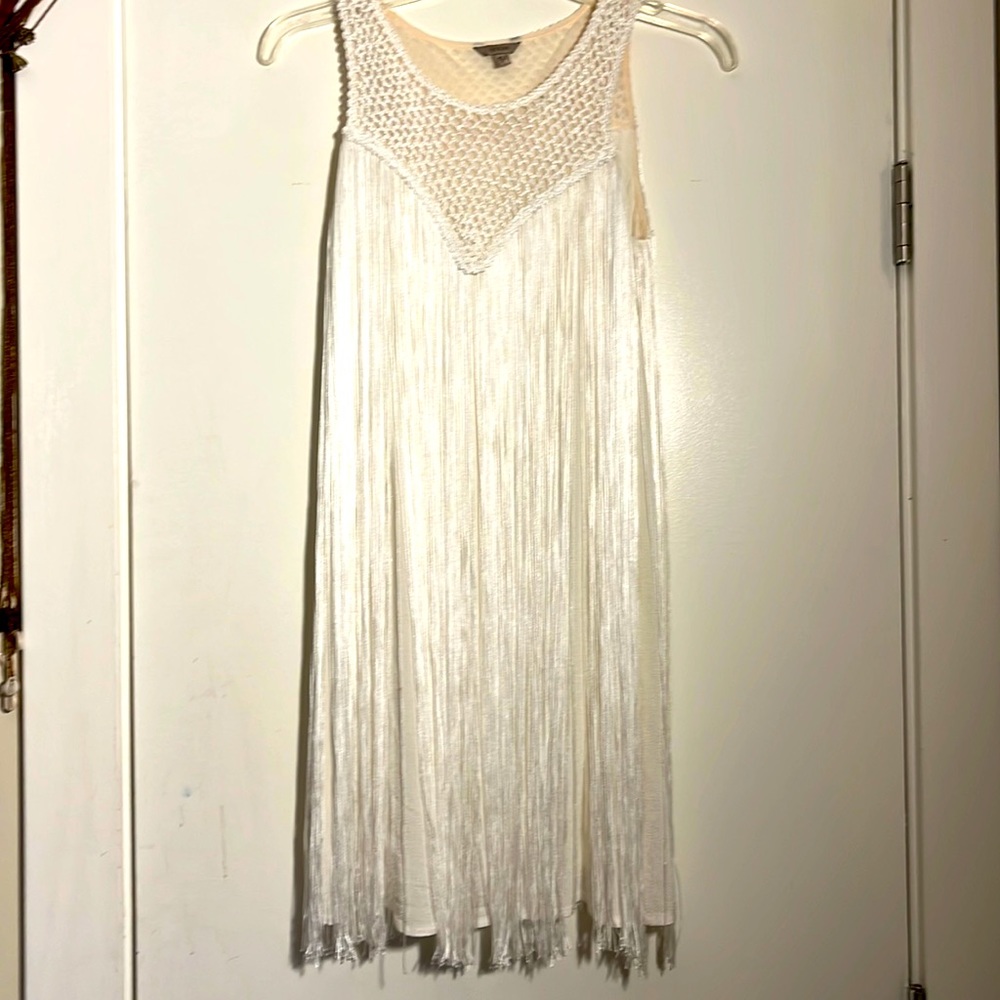 White fringe dress by Guess